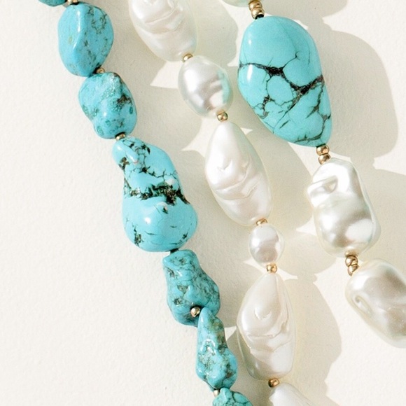 Chicos Turquoise Bead Convertible Necklace - Picture 2 of 5